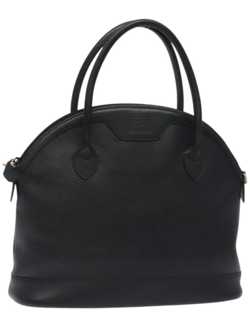 BURBERRY black leather top handle bag
